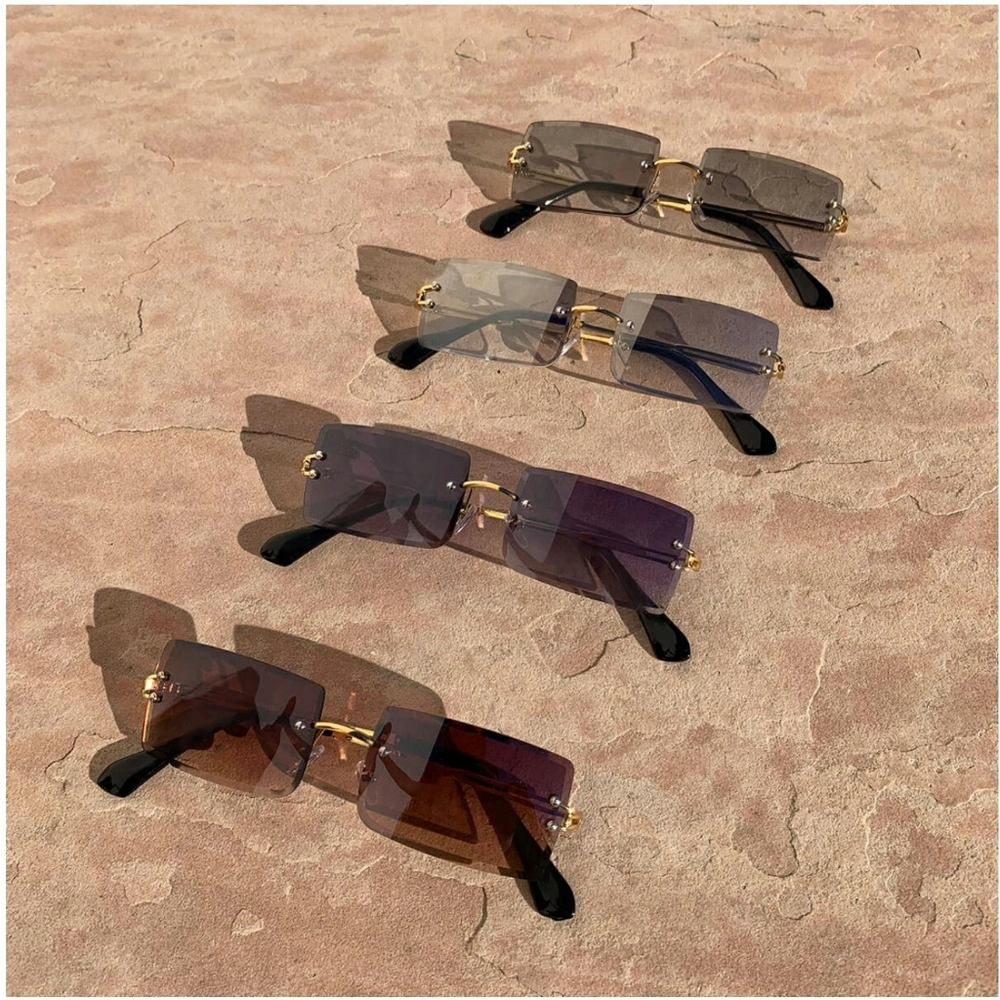ASRTD PIA rectangle rimless sunglasses